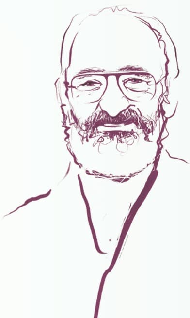Illustrated portrait of Doctor Henry Morgentaler