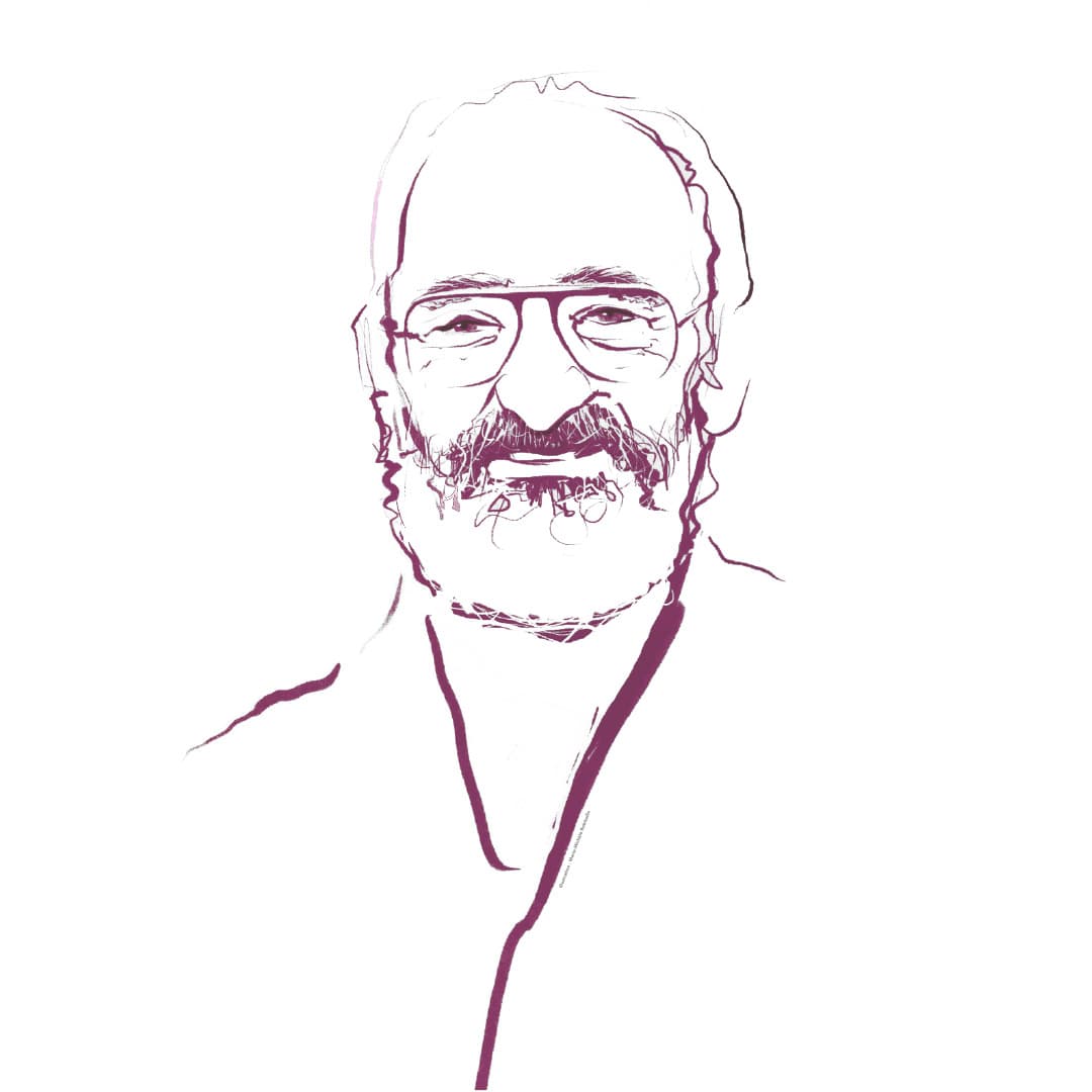 Portrait illustré du Docteur Henry Morgentaler